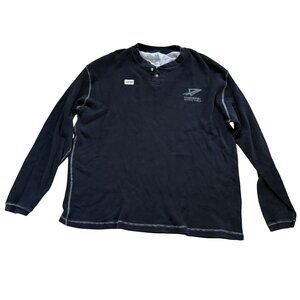 Legendary Whitetails Men's Thermal Henley Shirt 2XL XXL Black Waffle Knit Cotton